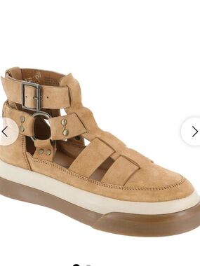 Free People Tan Suede Platform Gladiator Sandal with Buckle